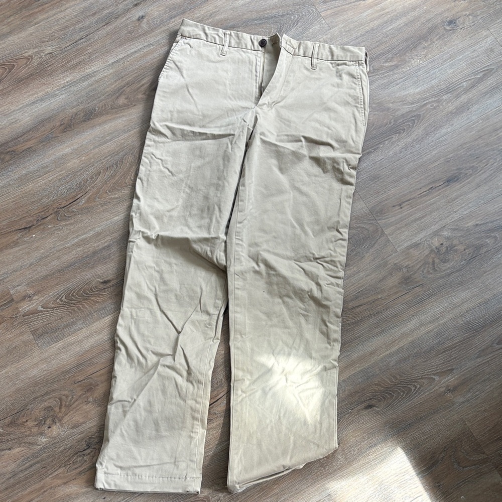 Lands' End Men's Khaki Chinos, Flannel Lining
